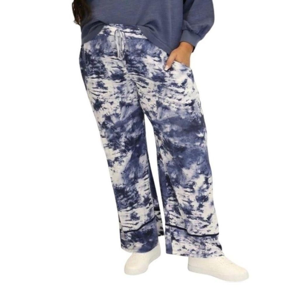 NWT Marée‎ Pour Toi blue tide dye elastic waist pants size 1X